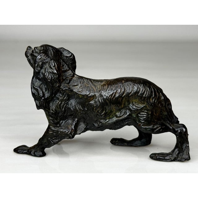 Metal Antique Miniature Austrian Bronze Dachshund Sculpture Circa 1900 For Sale - Image 7 of 18