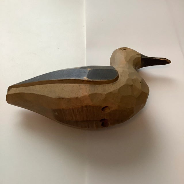 Vintage Late 20th Century Rustic Wood Carved Light & Dark Seagulls Figurines - a Pair For Sale - Image 11 of 13