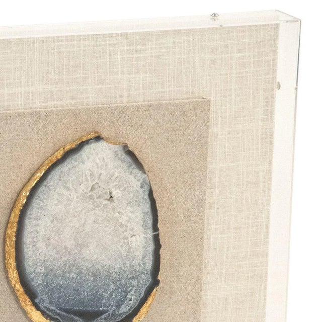 Modern Bonilla Geode Acrylic Framed Wall Art in Blue For Sale - Image 3 of 4