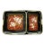 Vintage Toyo Japanese Lacquered Set of 3 Nesting Trays Cherry Blossoms For Sale