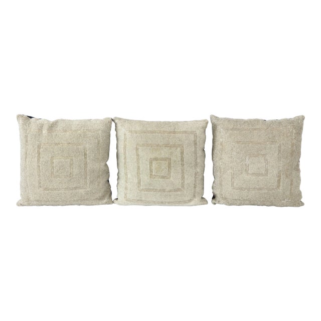 Vintage Beaded Pillows - Set of 3 For Sale