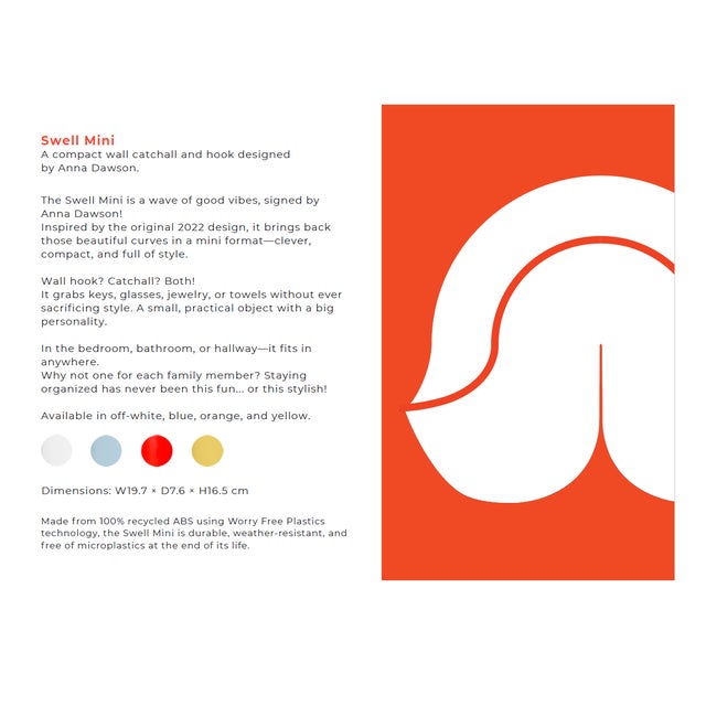 2020s Heller Swell Mini Wall Catchall Catch-All Coat Rack Organizer Designed by Anna Dawson Hellerware For Sale - Image 5 of 5