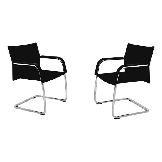 Set of Chairs with Chrome and Black Textile by Antonio Citterio For Sale