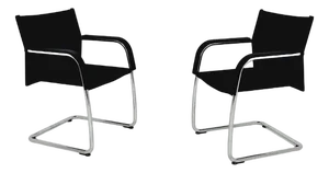 Set of Chairs with Chrome and Black Textile by Antonio Citterio