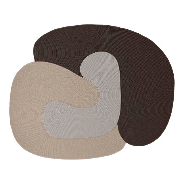 Riff Rug, 4x6ft, Multicolor C: Sand, Natural, Brown, From Souda, Braided, Coiled Wool Area Rug For Sale