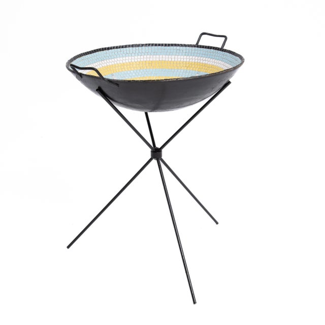 Mid-Century Modern Mid Century Tiled Serving Salad Bowl Tripod Legs For Sale - Image 3 of 12