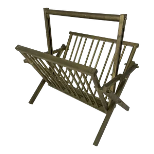 1980's Collapsible Italian Brass Magazine Rack