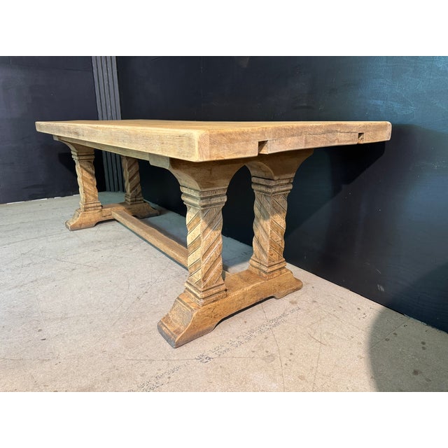 Wood French Oak Farmhouse Dining Table, 1920s For Sale - Image 7 of 15