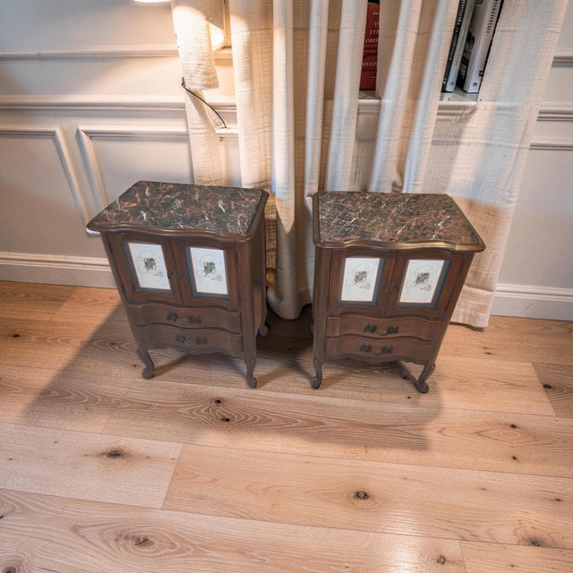 Pair of Vintage French Provincial Bedside Cabinets Nightstands For Sale - Image 12 of 12