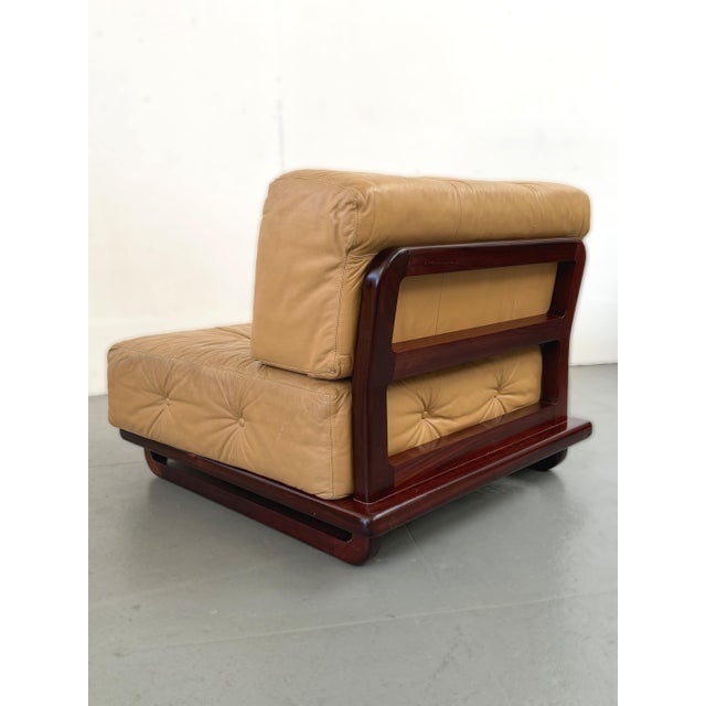 1980s 1980s Rosewood Italian Leather Chairs For Sale - Image 5 of 9