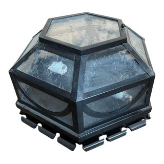 1940s Vintage Traditional Porch Light Fixture Octantal Flush Mount For Sale