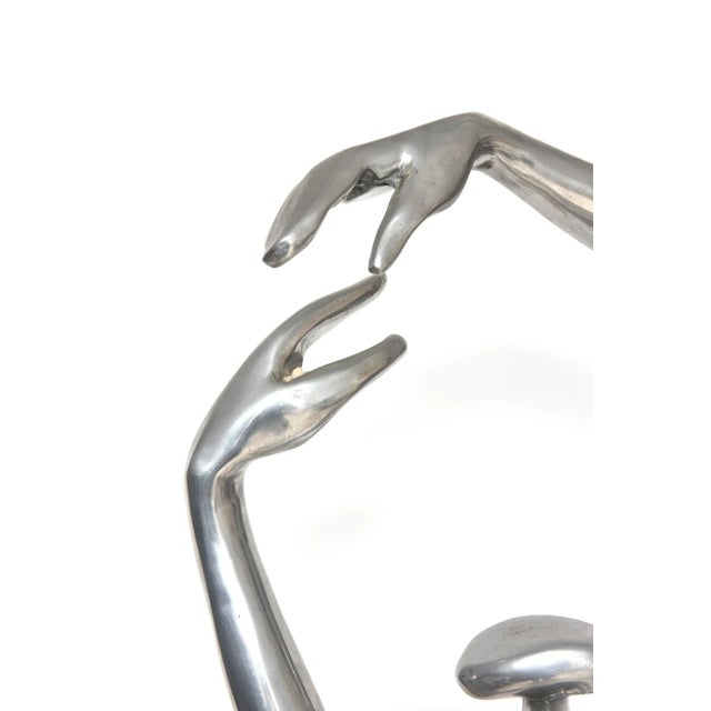 Silver Late 20th Century Manuel Carbonell Aluminum Casting Abstract Figurative Sculpture For Sale - Image 8 of 11