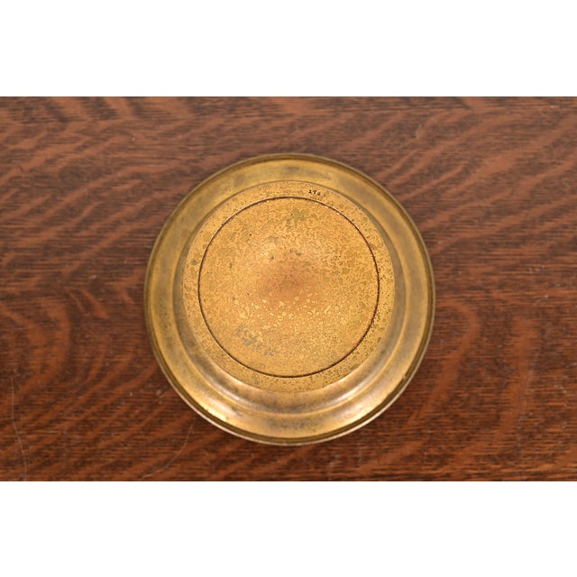 Bronze Tiffany Studios New York Bronze Doré Pedestal Bowl or Compote Dish With Decorative Border For Sale - Image 8 of 11