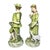 French Country Vintage Pair of 1970's Sadek Porcelain Figurines in Green - Pastoral Boy & Girl For Sale - Image 3 of 4