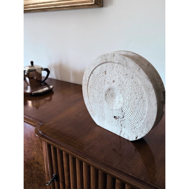 Ivory Mid-Century Modern Travertine Solifleur Vase from Cerri Nestore, Italy, 1970s For Sale - Image 8 of 18