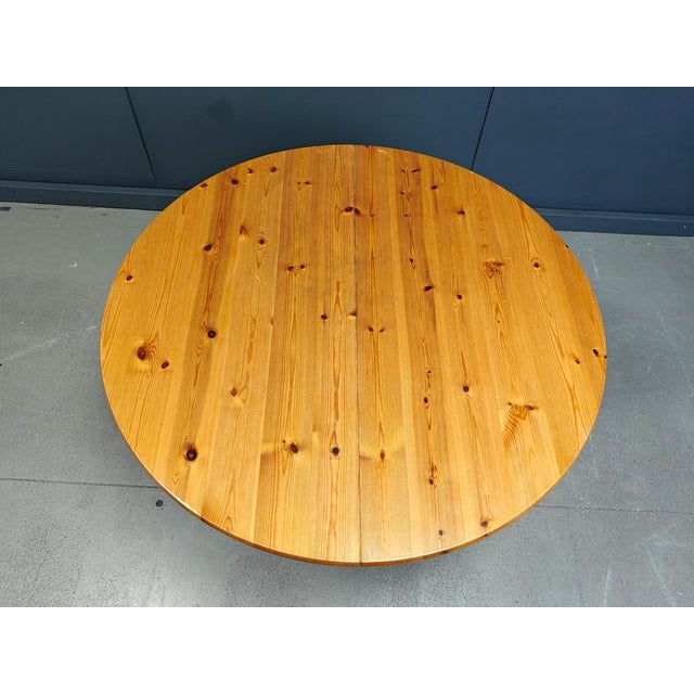 Vintage dining table in the manner of Rainder Daumiller made from solid pine wood. beautiful vibrant colour and natural...