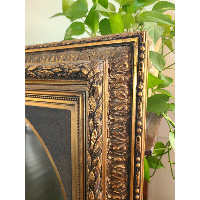 Pair of Antique Neoclassical Gilded Oval Wall Mirrors For Sale In Los Angeles - Image 6 of 15
