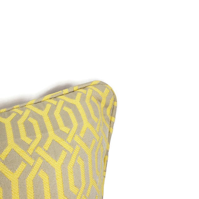 Abstract Pindler Lea in Maize With Self-Welt Lumbar Pillow Cover For Sale - Image 3 of 7