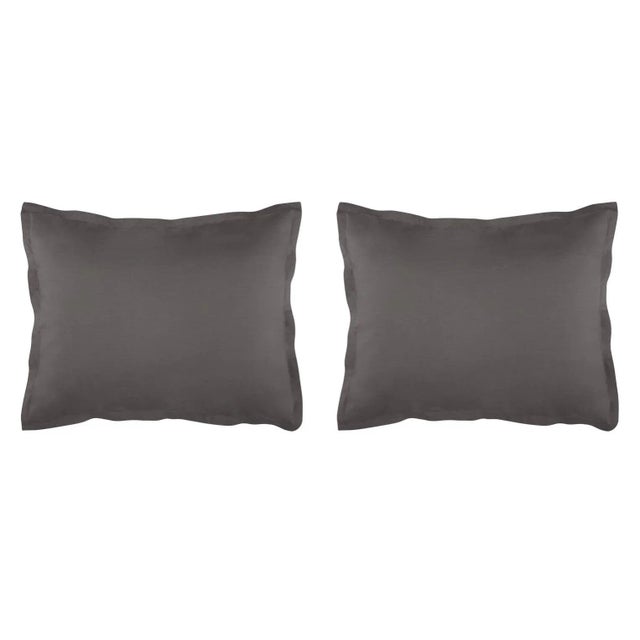 Contemporary Lorimer Bedding King Sham in Coal - a Pair For Sale - Image 3 of 3