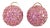 Garavelli Pink Sapphire Gold Ball Earrings 18k Two tone Huggie Style, 2 pieces For Sale