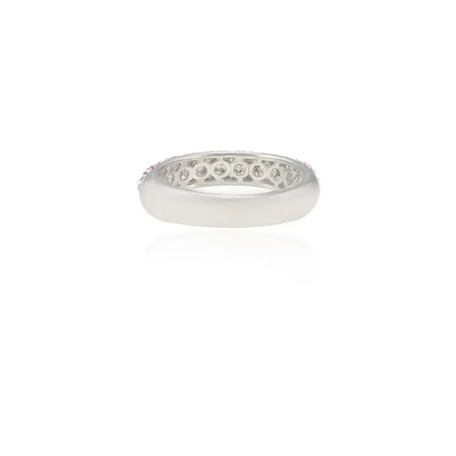 Metal 1.25ct Natural Sapphire Cluster Pink Gemstone Ring in 18k Gold Size 7 For Sale - Image 7 of 14