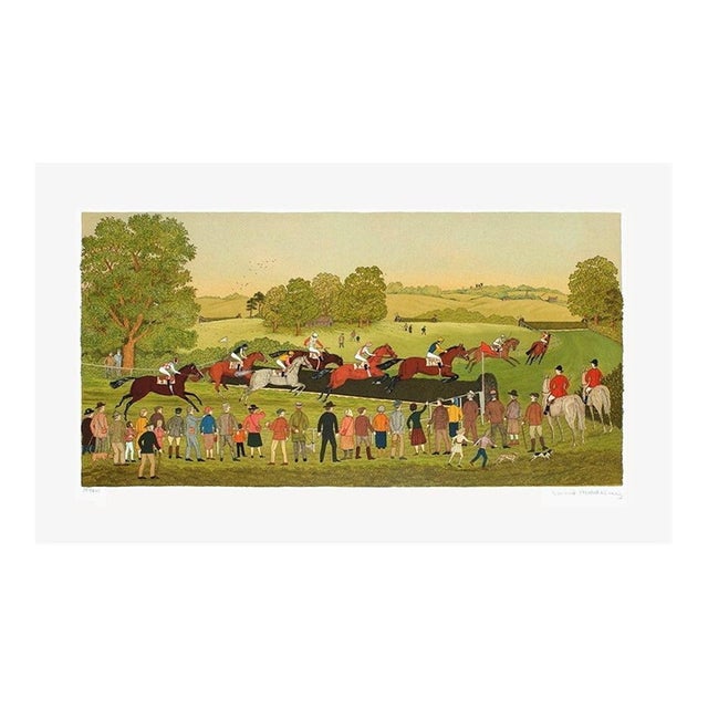 1985 Vincent Haddelsey Course d'Obstacles À Lincoln Signed Lithograph For Sale