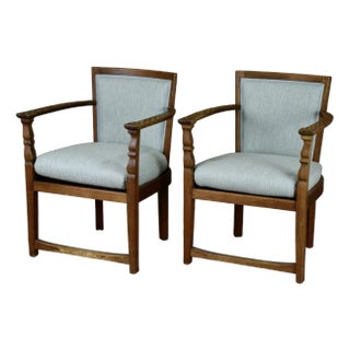 Set of Swedish Armchairs in Pine, 1910s For Sale