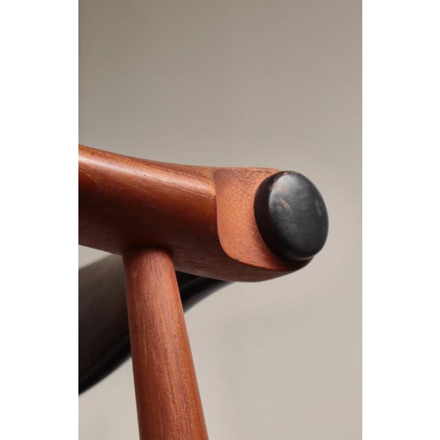 Model CH-34 Armchair in Teak & Black Leather from Hans J. Wegner, 1950s For Sale - Image 9 of 18