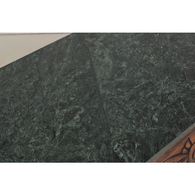 1990s Georgian Style Mahogany Marble Top Console Table For Sale - Image 5 of 15