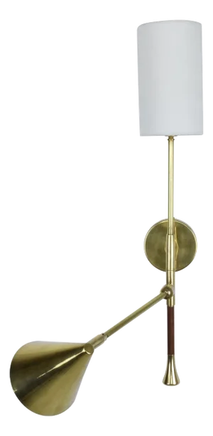 De.Light W2 Contemporary Brass Articulating Double Wall Light, Flow 2 Collection
