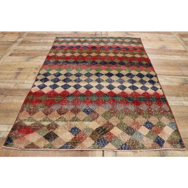 Red Vintage Turkish Sivas Rug, 04'03 X 05'10 For Sale - Image 8 of 10