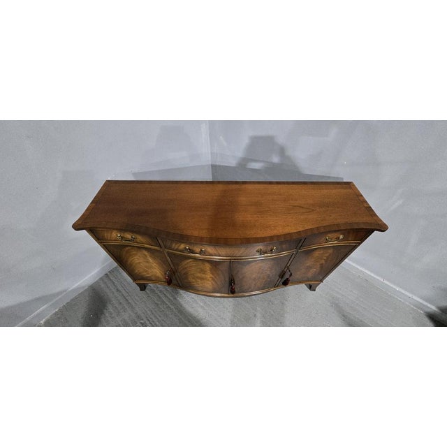 Mahogany Serpentine Sideboard, 1920s For Sale - Image 10 of 16