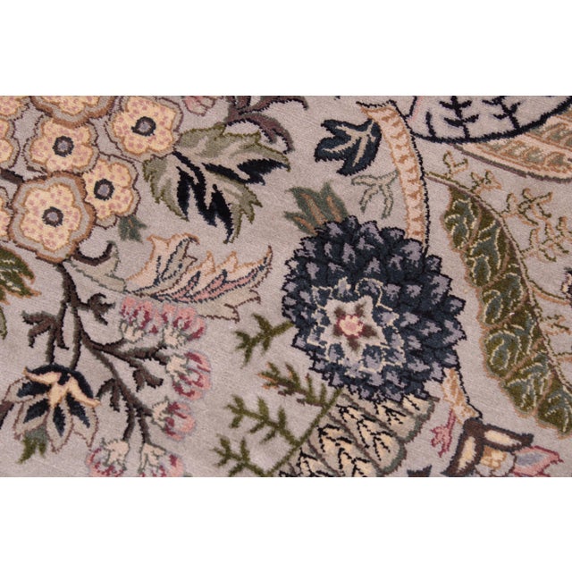 Shabby Chic 1990's Botanical Nagi Pak-Persian Gray/Gray Wool Rug - 9'1'' X 12'5'' For Sale - Image 4 of 9