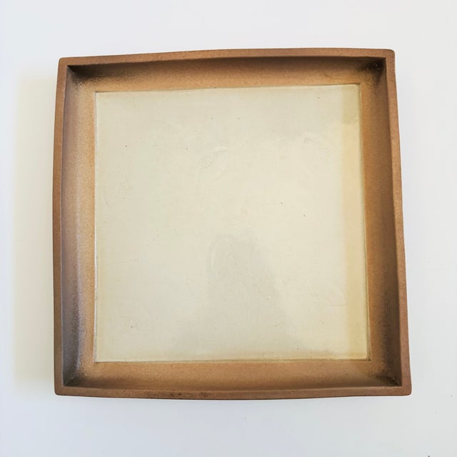 Ceramic Kazuo Takiguchi Pottery Square Plate For Sale - Image 7 of 12
