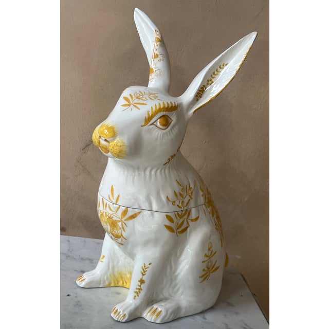 Italian Ceramic Bunny Rabbit Cookie Jar For Sale - Image 11 of 15
