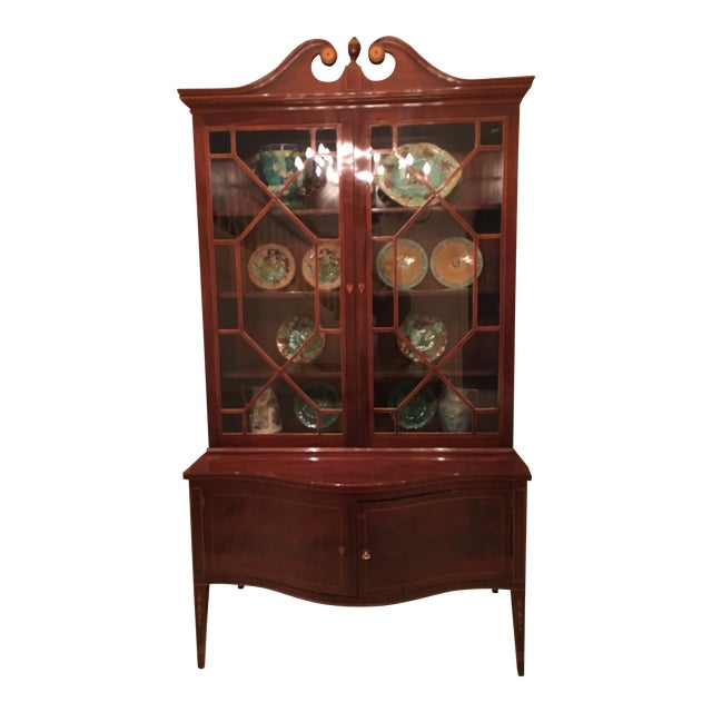 American Federal Period Mahogany & Satinwood Inlaid Cabinet C. 1820 For Sale