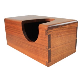 Vintage Handmade Wood Tissue Box Cover For Sale
