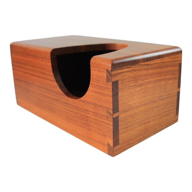 Vintage Handmade Wood Tissue Box Cover For Sale