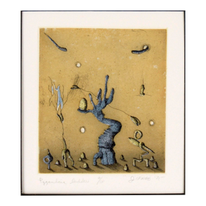 "Pygmalion's Ladder" - Surrealist Colored Etching 9/20, 1975 by Jim Crabb