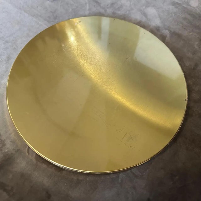 Mid-Century Modern 1960s Mid-Century Modern Brass and Glass Round Italian Serving Tray For Sale - Image 3 of 10
