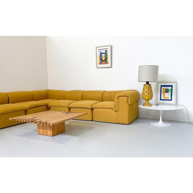 1960s Mid-Century Modern Yellow Modular Sofa, Italy, 1960s, Set of 7 For Sale - Image 5 of 8