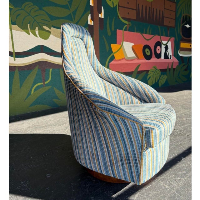 Restored Mid Century Adrian Pearsall Swivel Club Chair For Sale - Image 11 of 12