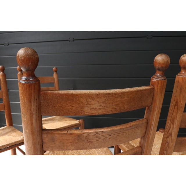 Vintage French Rustic Ladder-Back Dining Chairs, 1960, Set of 4 For Sale - Image 17 of 18