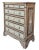 Exotic handcrafted mother of pearl inlaid chest with drawers with natural marble top. The mix between geometric and floral...