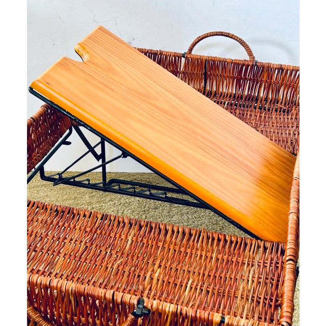 Farmhouse Raised Basket Tray With Wooden Board For Sale - Image 3 of 3