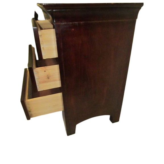 1980s Traditional Brown Wood Nightstand 3 Drawer For Sale In Naples, FL - Image 6 of 12