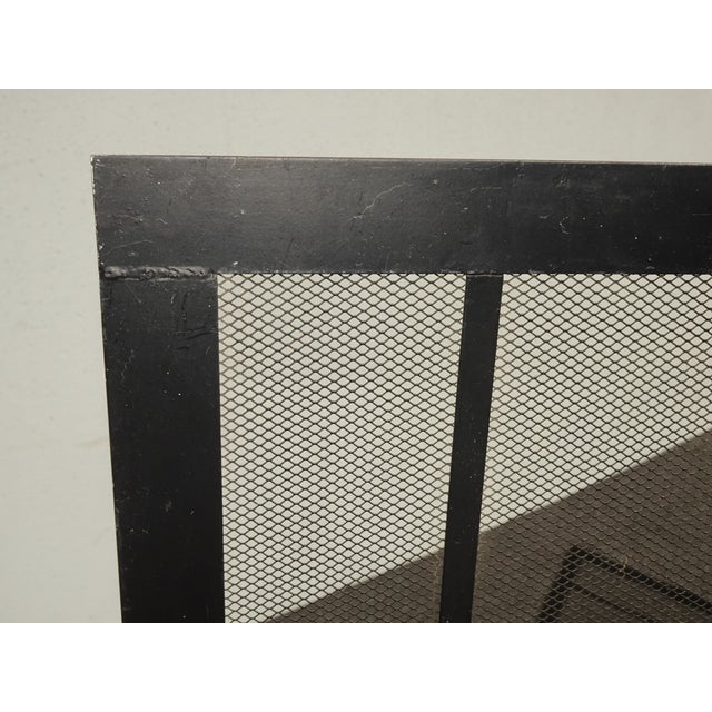 Black Vintage French Country Black Three Panel Fireplace Screen For Sale - Image 8 of 16