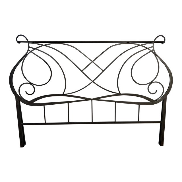 California King Deco Style Natural Metal Headboard Chairish