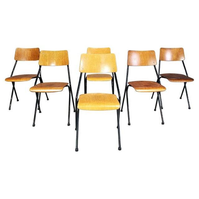 Postmodern Plywood Dining Chairs, 1970s, Set of 6 For Sale - Image 12 of 12
