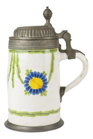 Antique Beer Mug with Floral Decorations